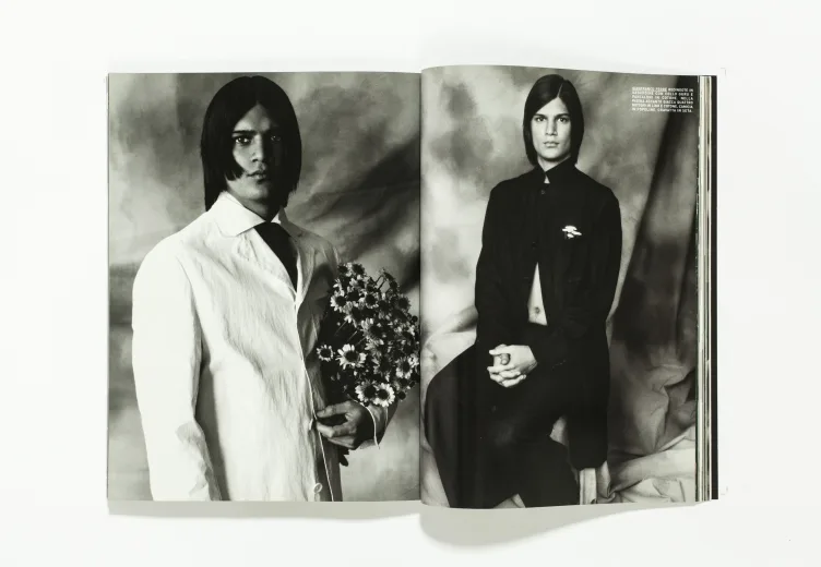 L'uomo Vogue - January 1999 Shaped lines Cut out edges by David Bailey
