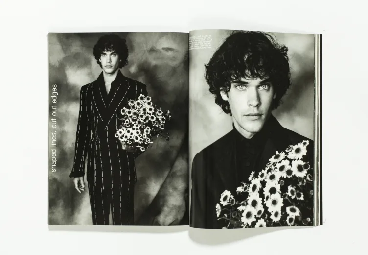L'uomo Vogue - January 1999 Shaped lines Cut out edges by David Bailey