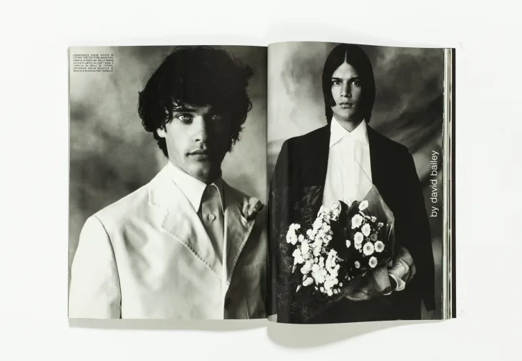 L'uomo Vogue - January 1999 Shaped lines Cut out edges by David Bailey