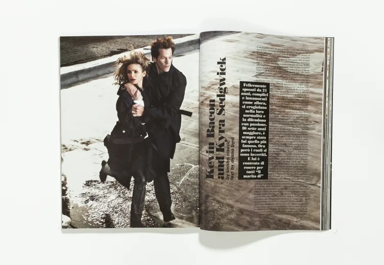 L'UOMO VOGUE - January 2010 Kevin Bacon and Kyra Sedgwick by Sinisha Nisevic