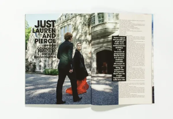 L'UOMO VOGUE - July/August 2007 Lauren and Pierce Bush by Michael Baumgarten