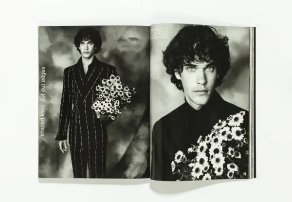 L'uomo Vogue - January 1999 Shaped lines Cut out edges by David Bailey